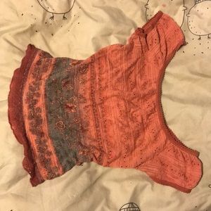 Tight fitted, small pink blouse!